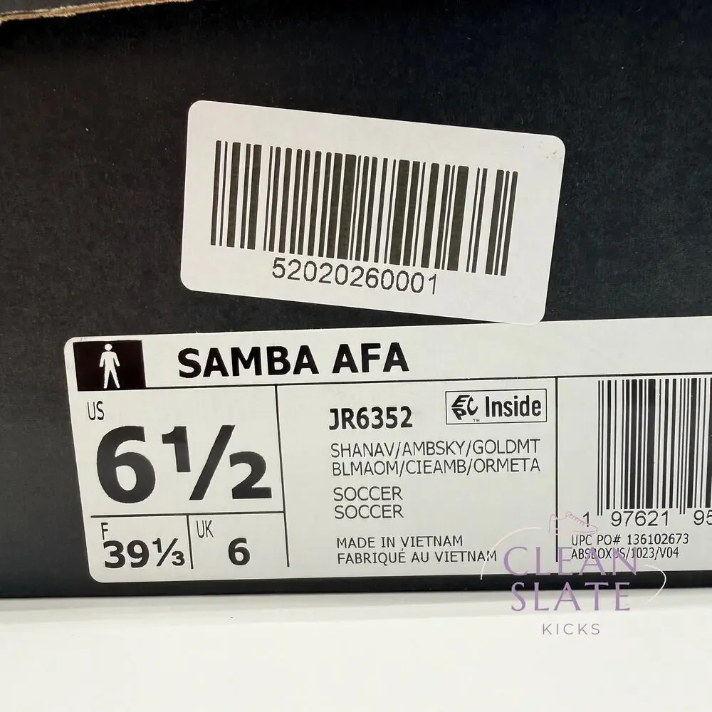 Adidas Samba AFA Argentina 50th JR6352 Shadow Navy Gold Men's 6.5 NIB - Picture 9 of 9